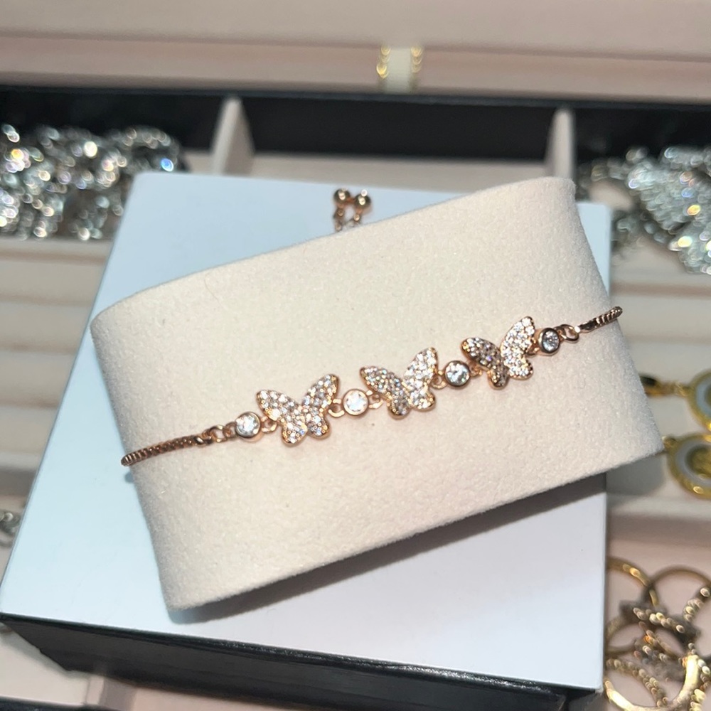 Rose gold butterfly bracelet